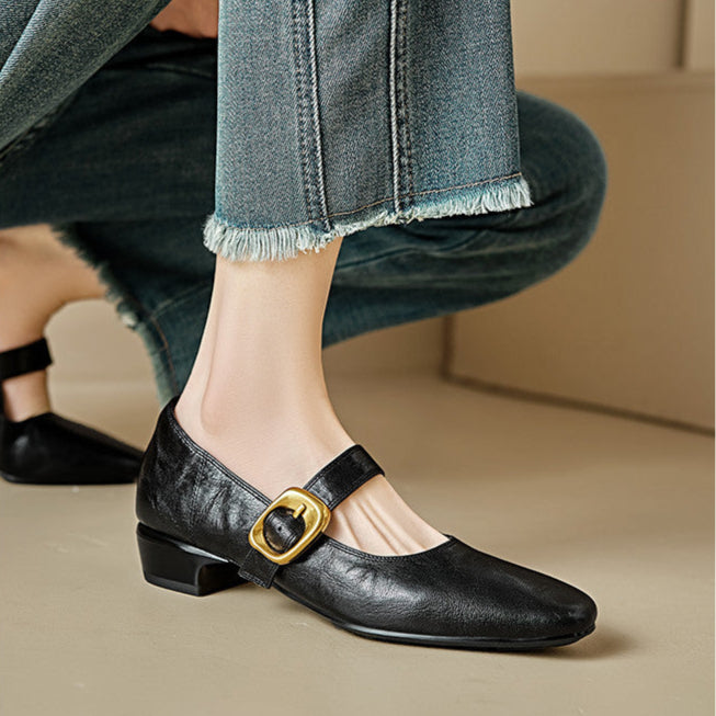 Minara pumps i ægte læder
