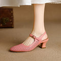 Escarpins slingback ajourés en cuir véritable Bela
