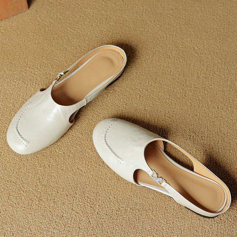 Mules Zella de cuero genuino