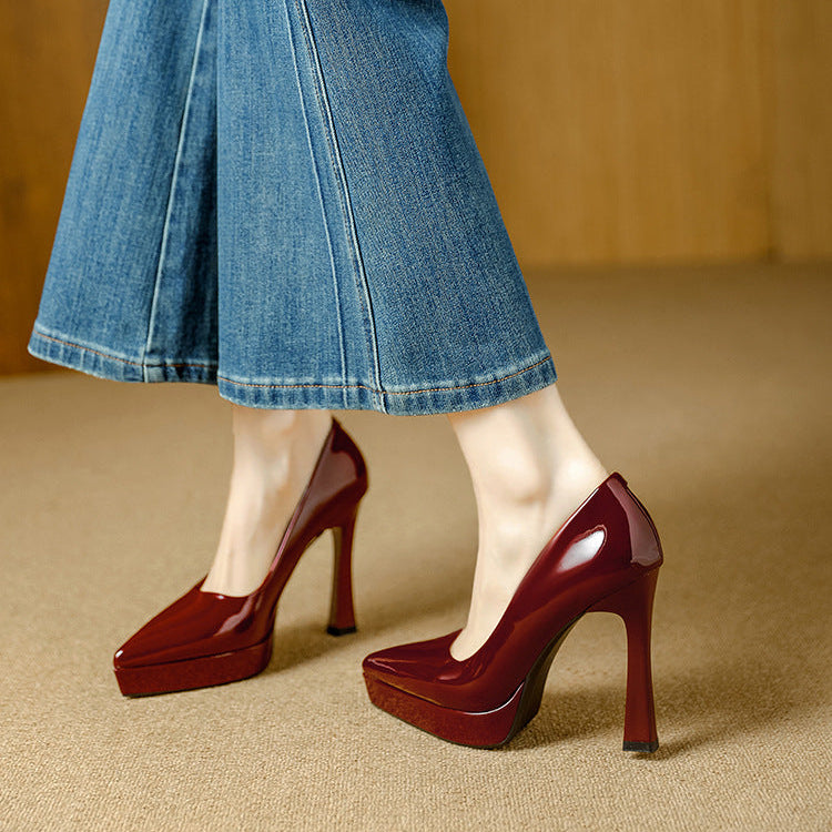 Tacones Vela de cuero genuino