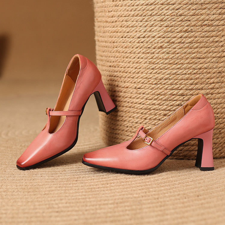 Talons Velmira en cuir véritable