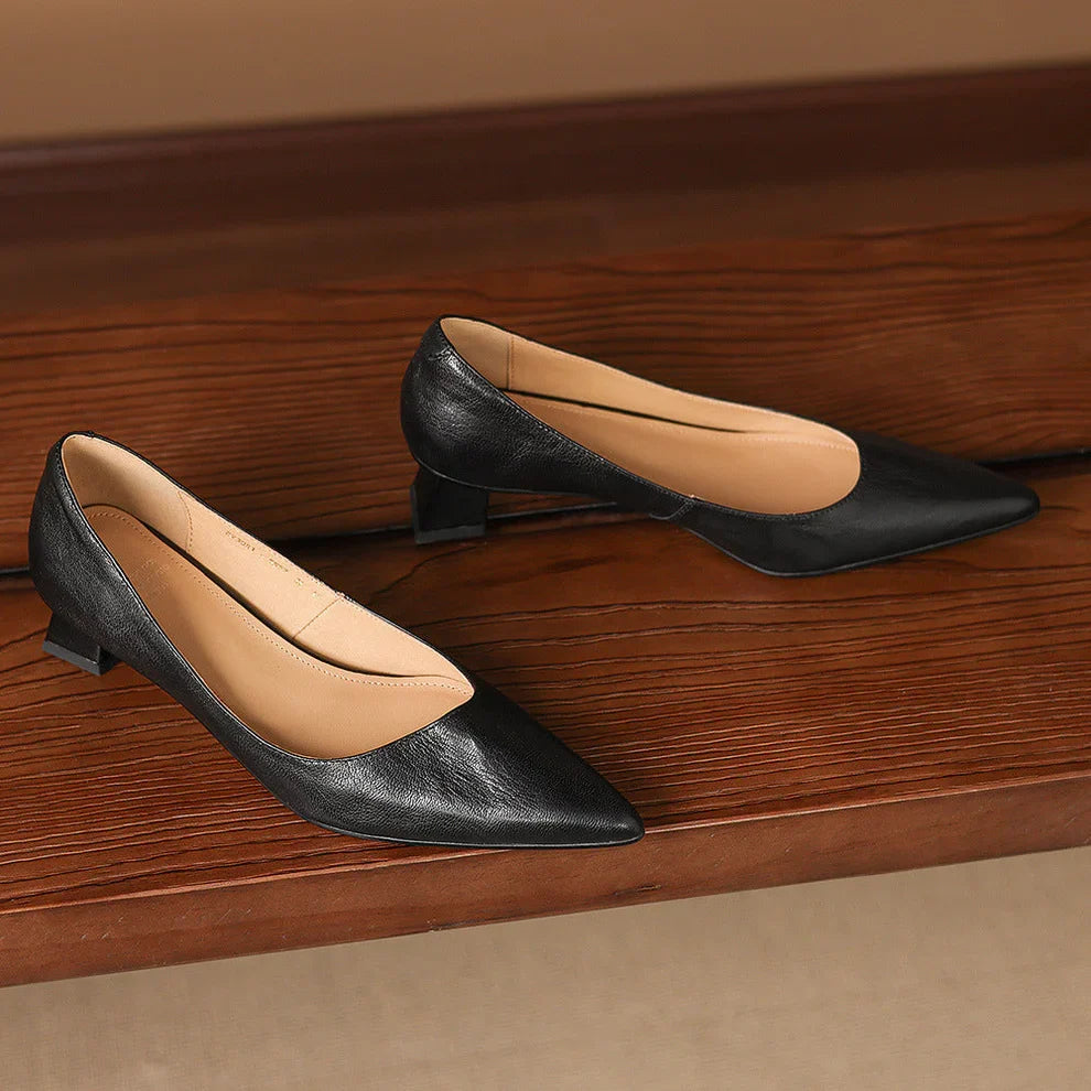 Tacones de cuero genuino Aelya
