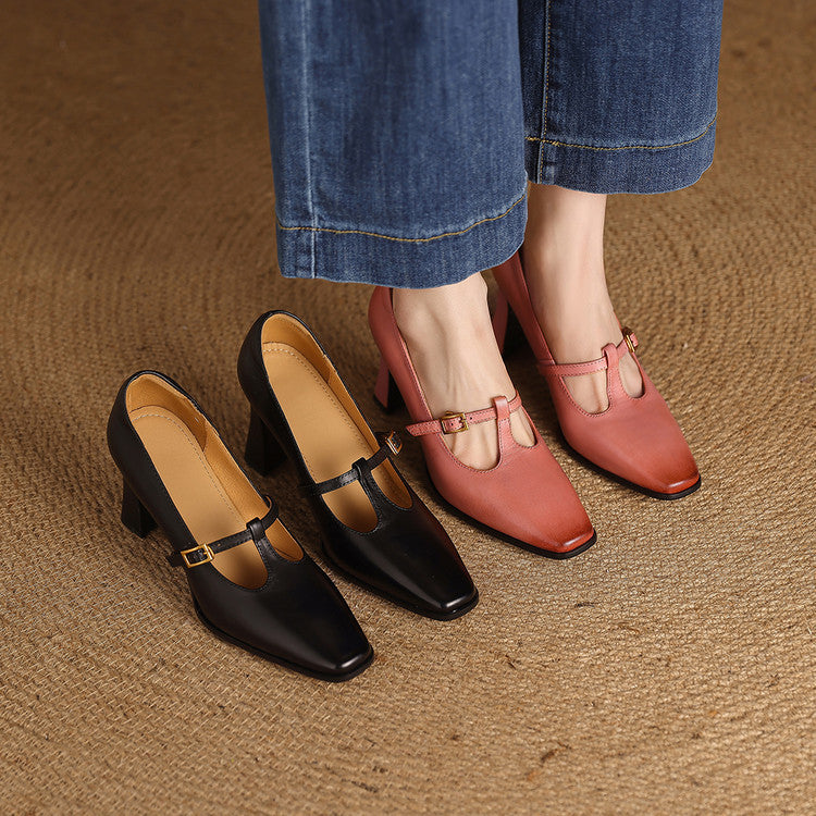 Talons Velmira en cuir véritable