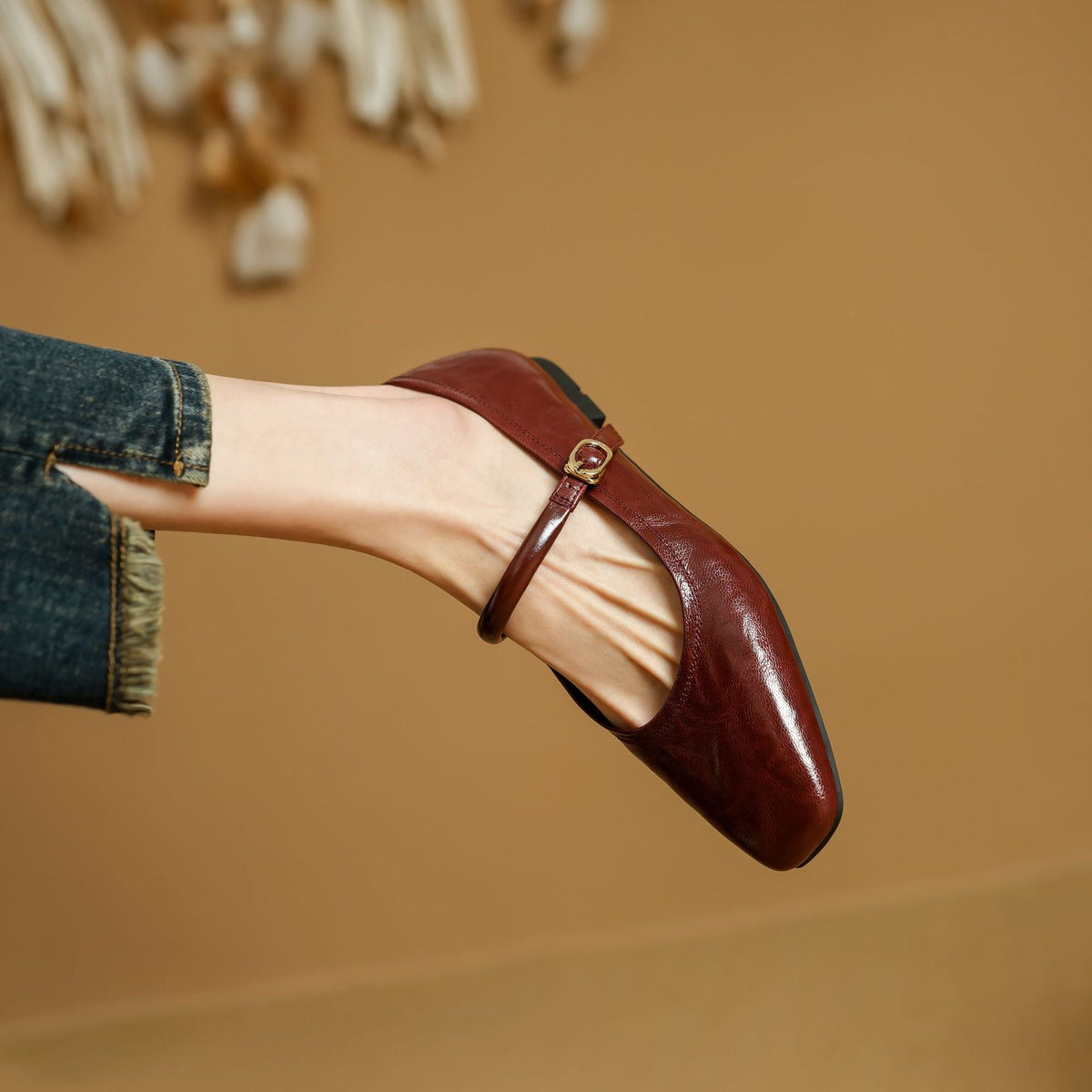 Chaussures plates Islae en cuir véritable