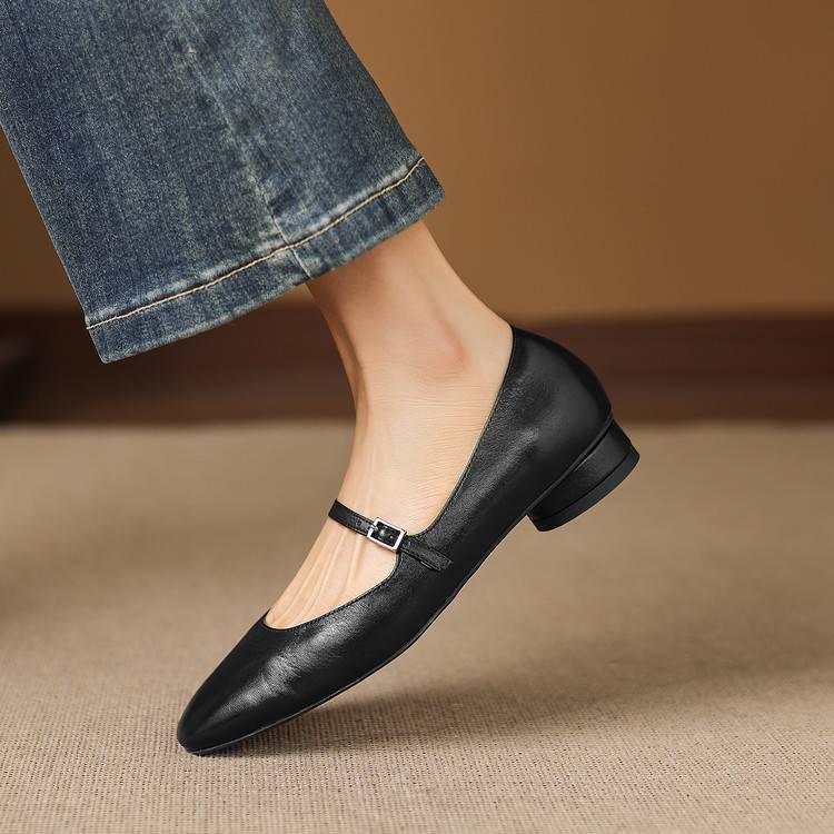Scarpe basse Rose in vera pelle