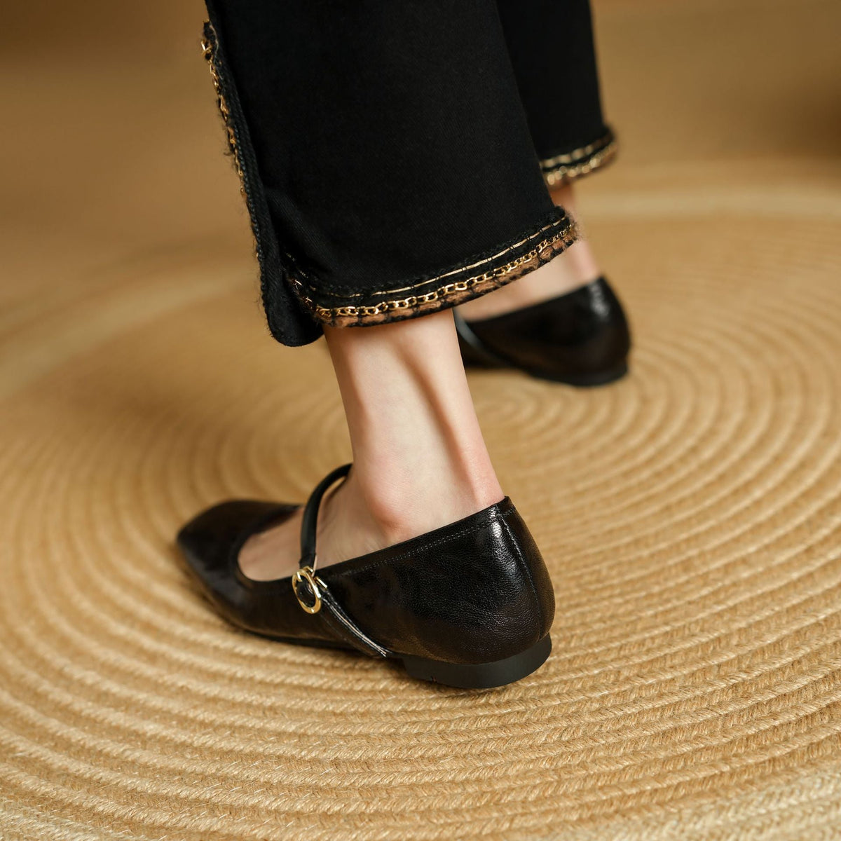 Chaussures plates Islae en cuir véritable