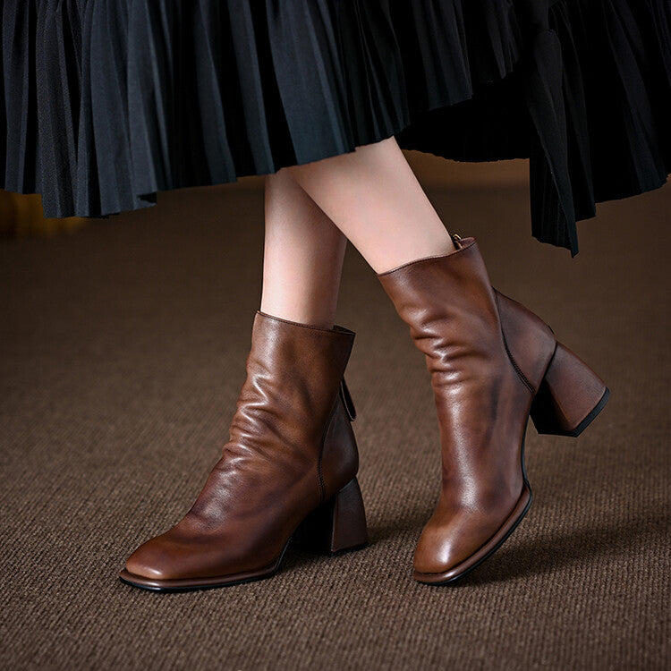 Botas Livia em pele genuína