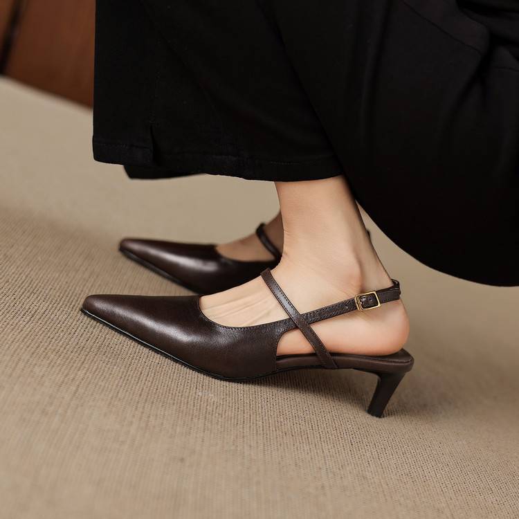 Kemi Slingbacks van Echt Leer