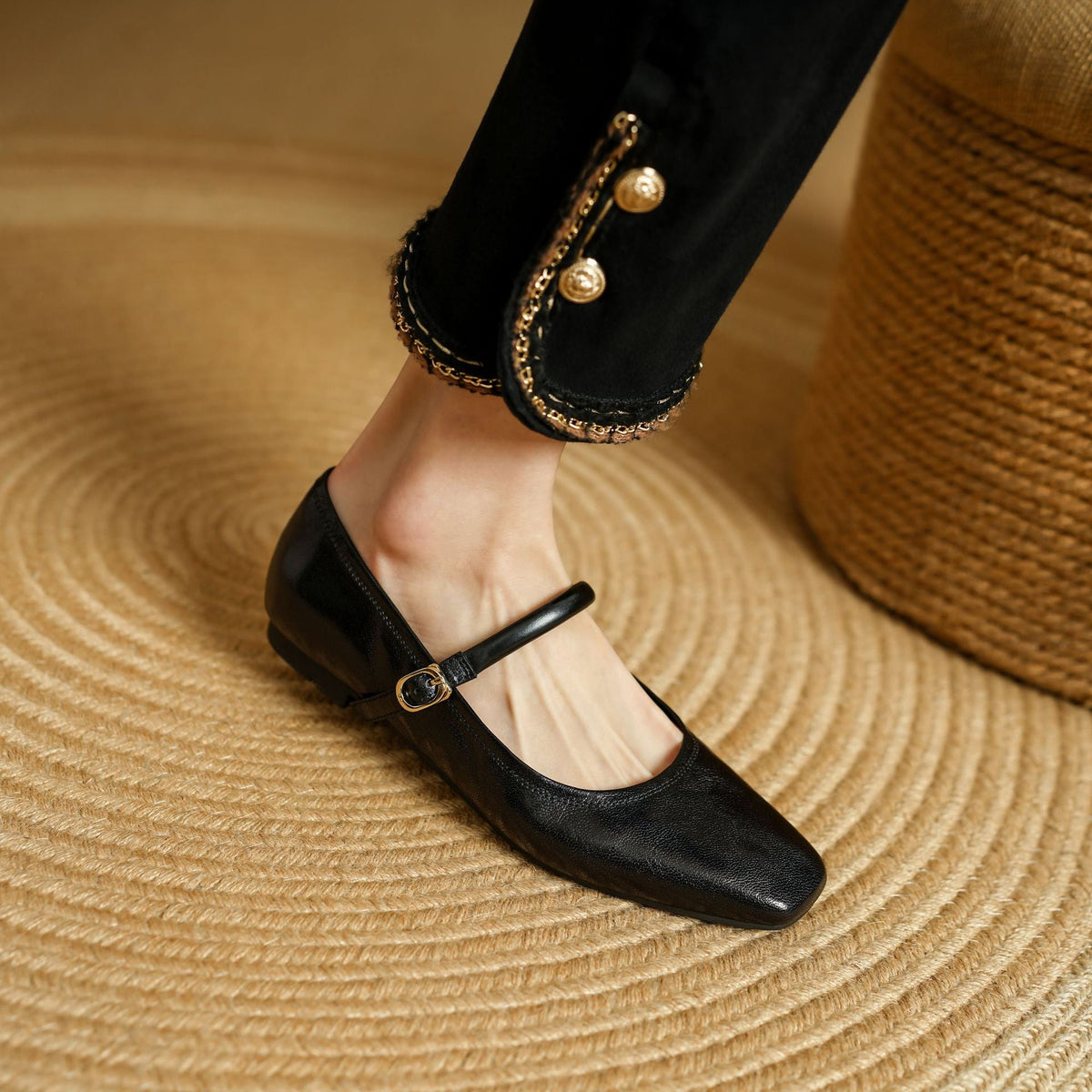 Chaussures plates Islae en cuir véritable