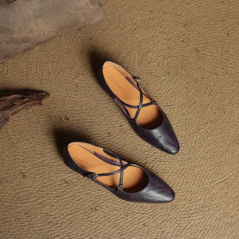 Odessa flache Schuhe aus echtem Leder