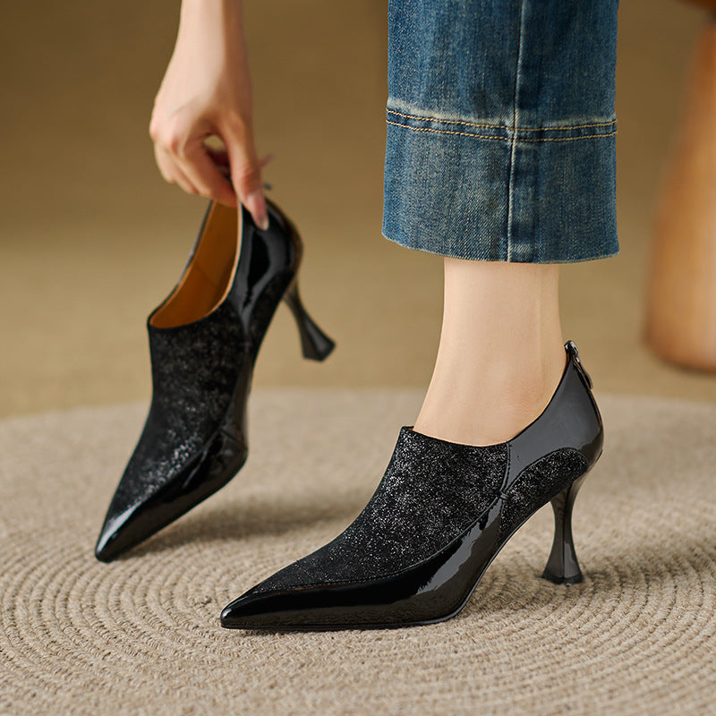 Tacones Evara de cuero genuino