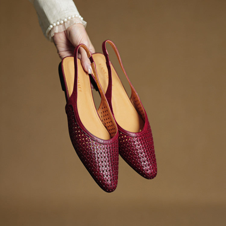 Zapatos destalonados Mirale de cuero genuino