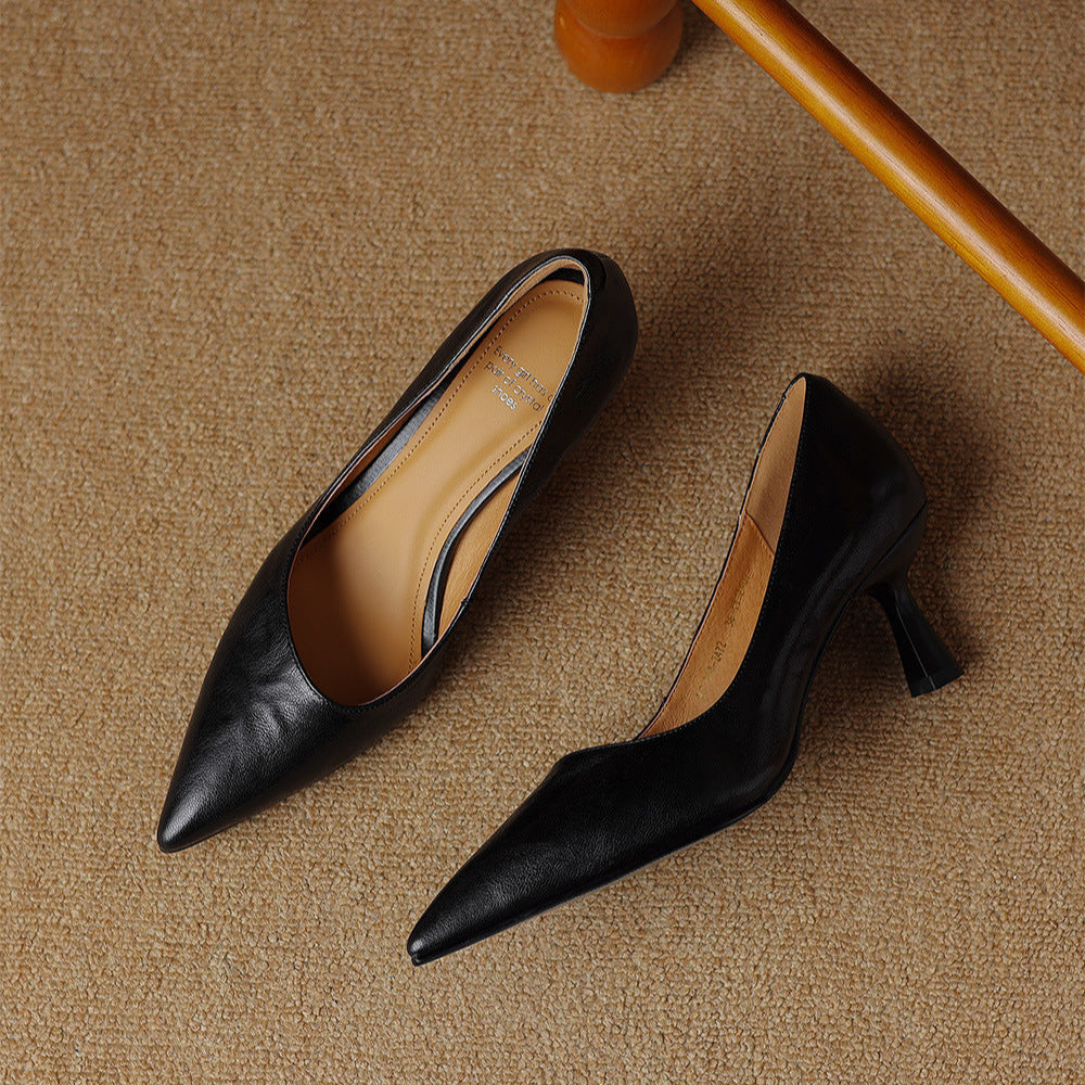 Tacones Elore de cuero genuino