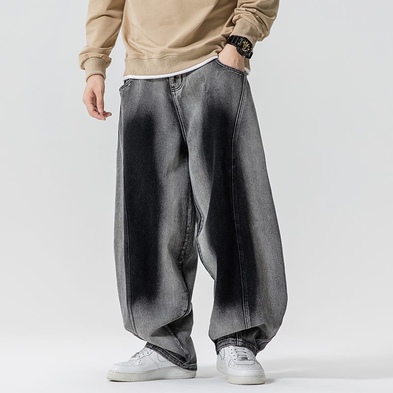 Jeans med vertikal fading