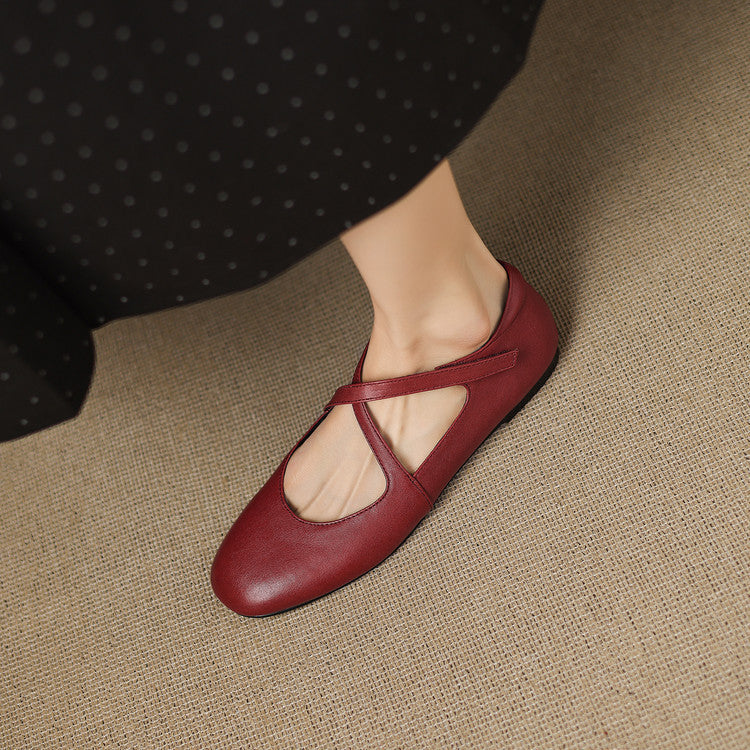 Zeor flache Schuhe aus echtem Leder
