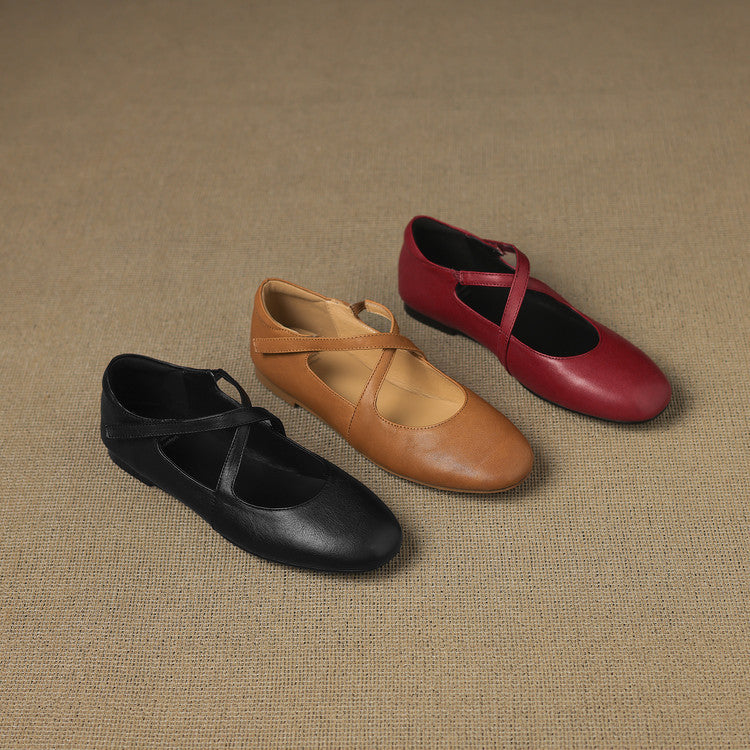 Zeor flache Schuhe aus echtem Leder
