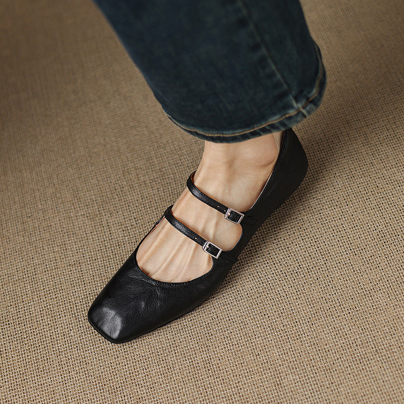 Chaussures plates Orik en cuir véritable