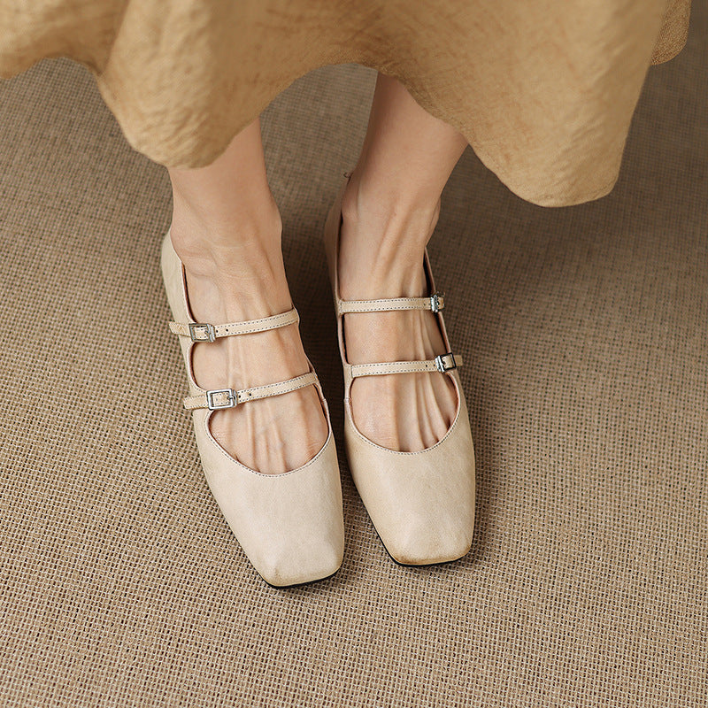Chaussures plates Orik en cuir véritable