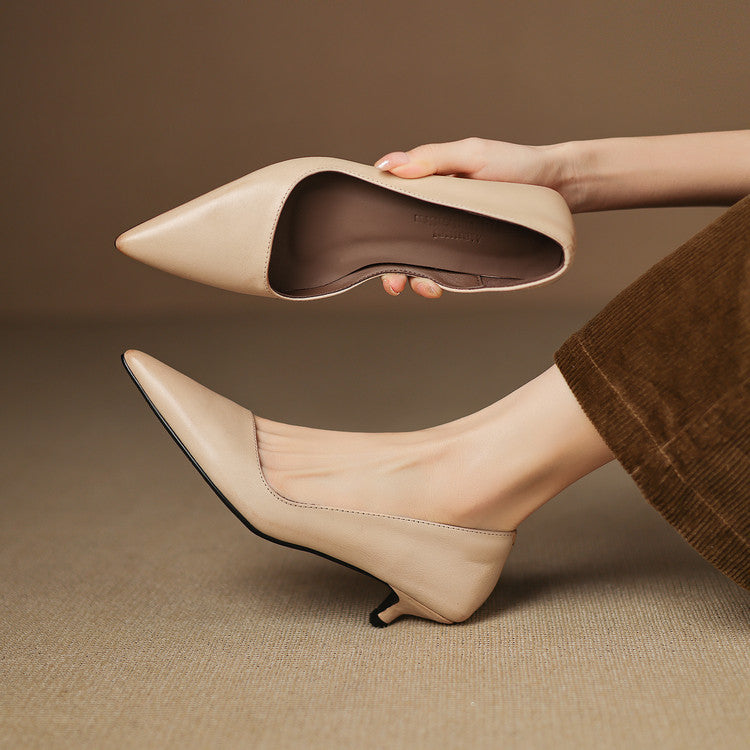 Tacones Vienna de cuero genuino