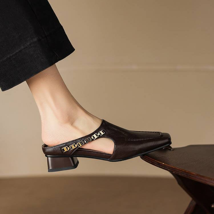 Mules de cuero Nella