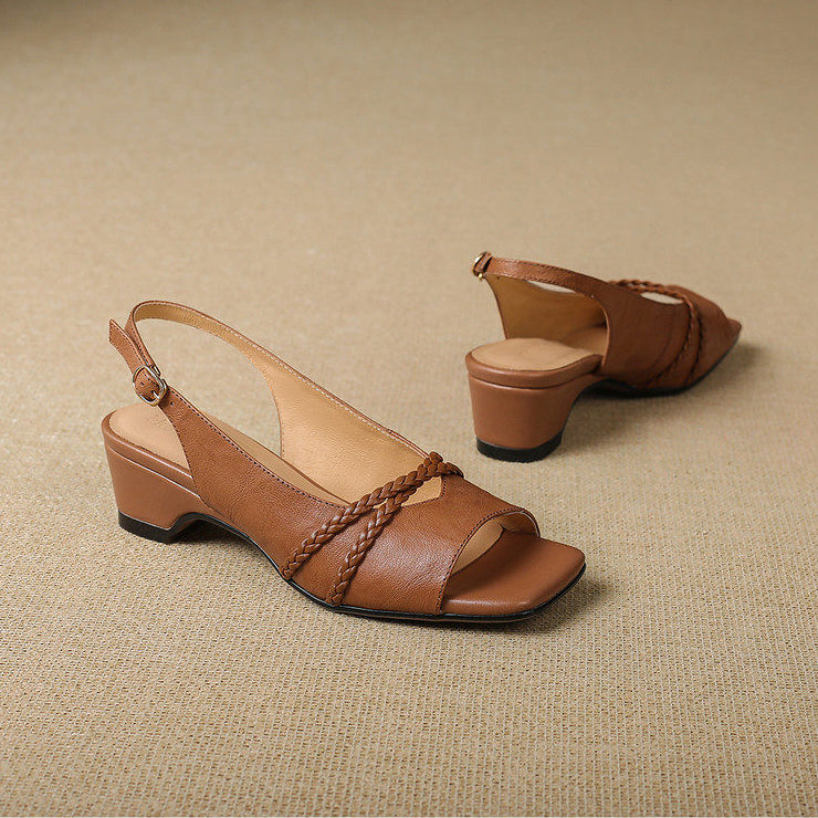 Bianca Slingbacks i äkta läder