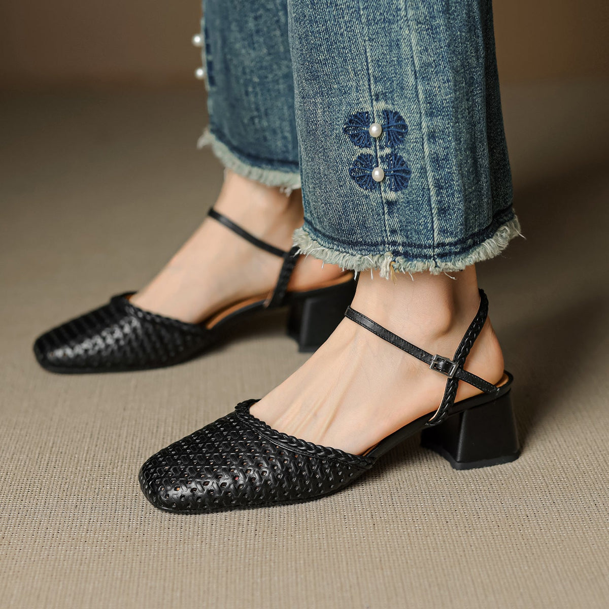 Tacones Orelia de cuero genuino