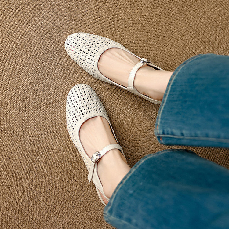 Escarpins slingback ajourés en cuir véritable Bela