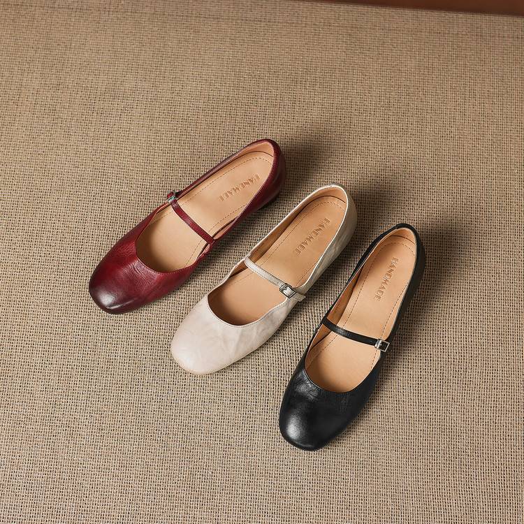 Scarpe basse Rose in vera pelle