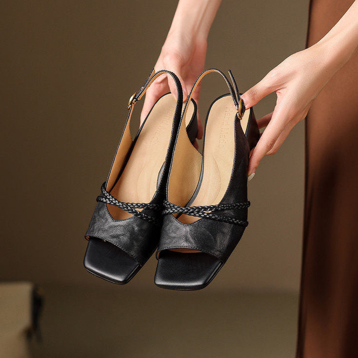 Bianca Slingbacks i äkta läder