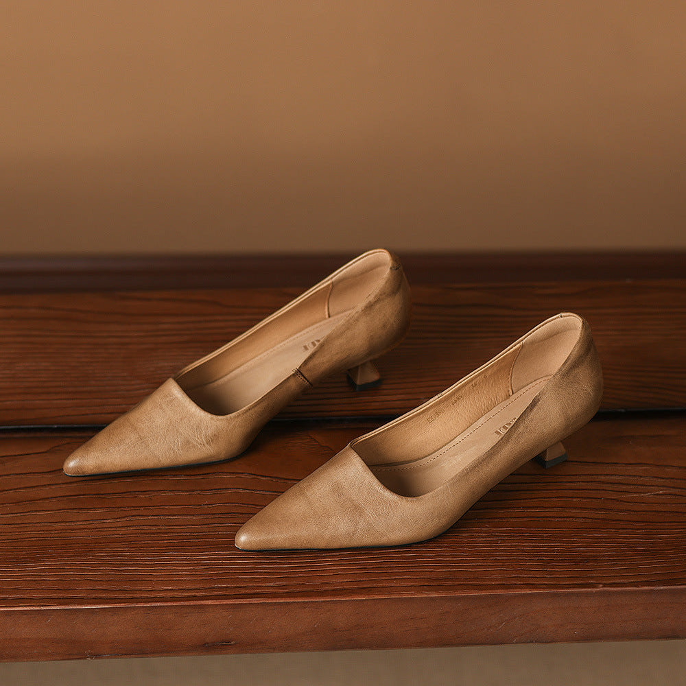 Tacones Revia de cuero genuino