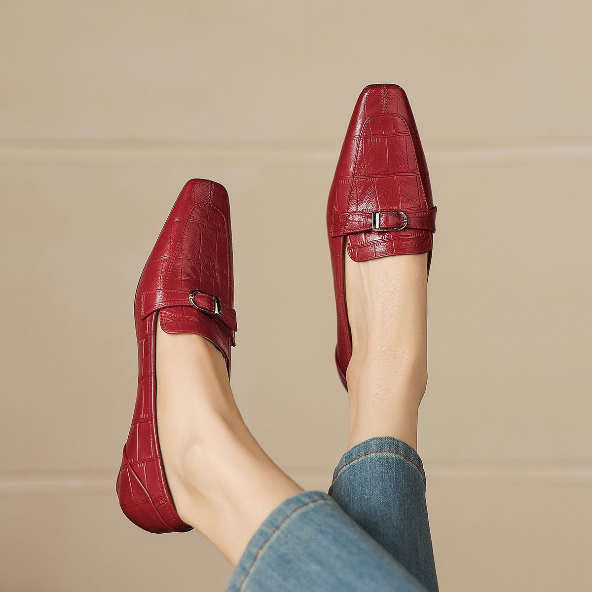 Mocassins Nivan à bride en cuir véritable
