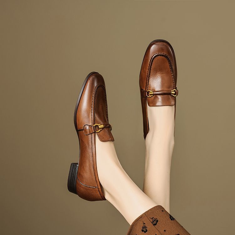 Belira loafers i äkta läder