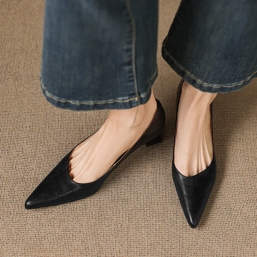 Tacones de cuero genuino Aelya