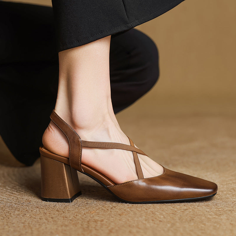 Tacones Alissa de cuero genuino