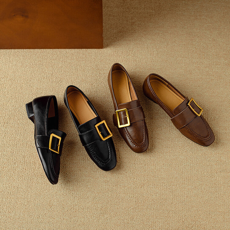 Chaussures Rizon à boucle de ceinture en cuir véritable