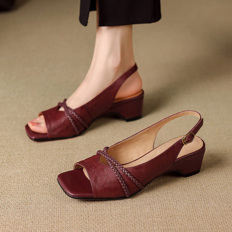Bianca Slingbacks i äkta läder