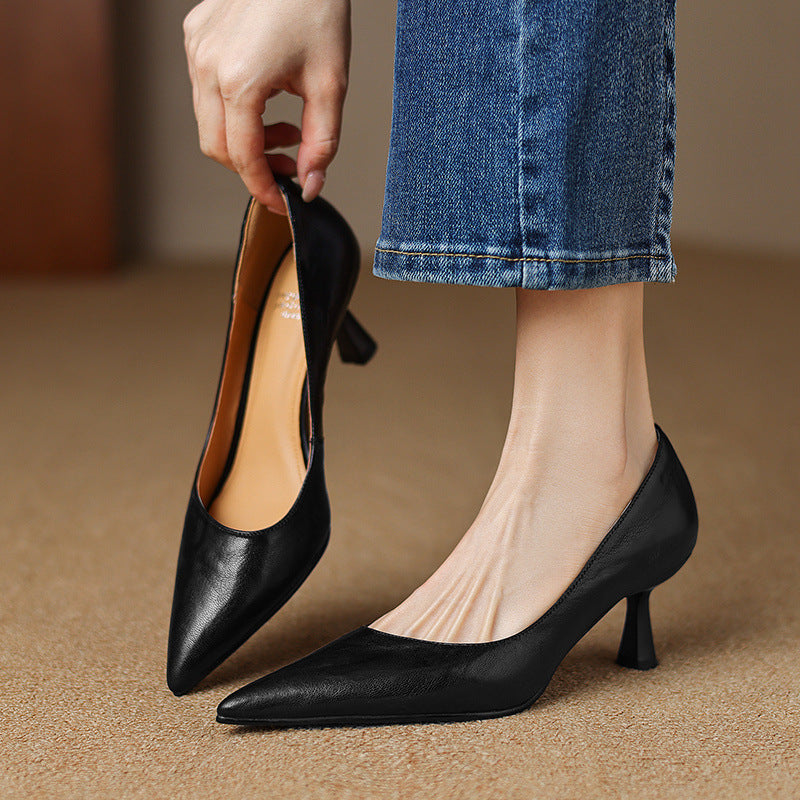 Tacones Elore de cuero genuino