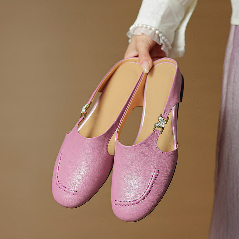 Mules Zella de cuero genuino