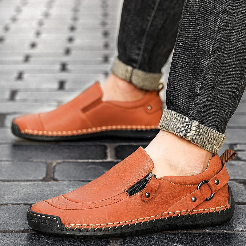 Amar loafers i tekstureret læder