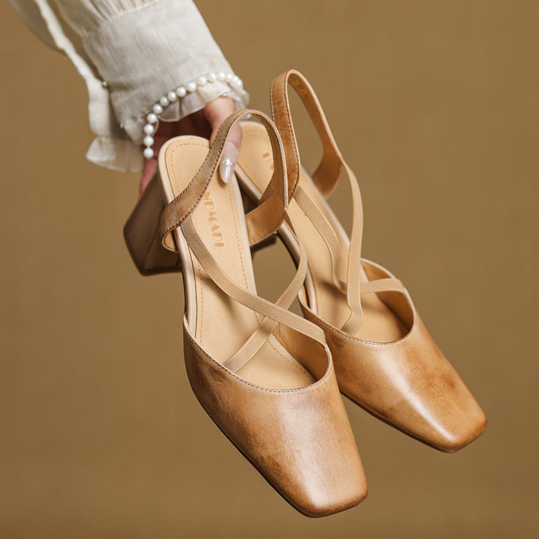 Tacones Alissa de cuero genuino