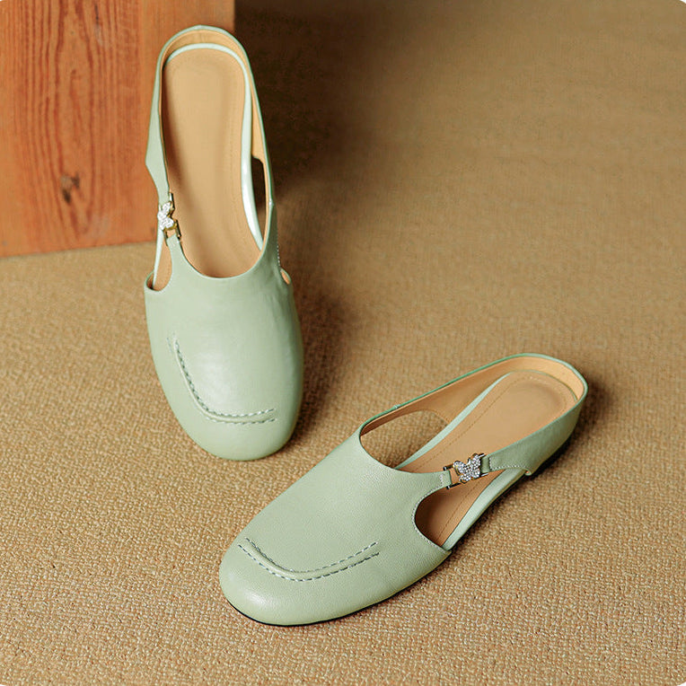 Mules Zella de cuero genuino