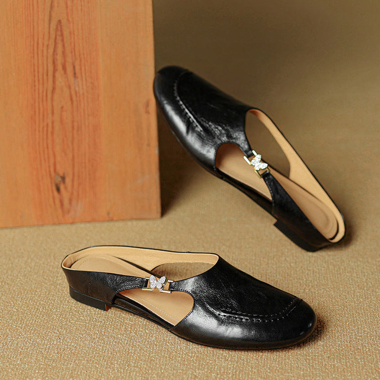 Mules Zella de cuero genuino