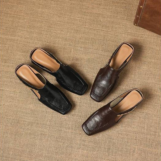 Mules de cuero Nella