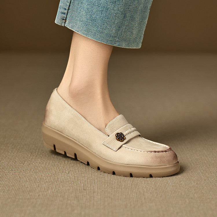 Zapatos de plataforma de cuero genuino Mira