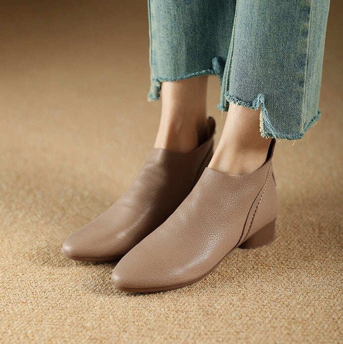 Julia ankelboots i äkta läder