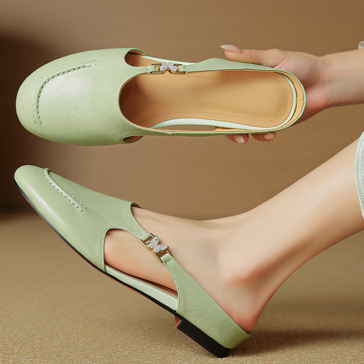Mules Zella de cuero genuino