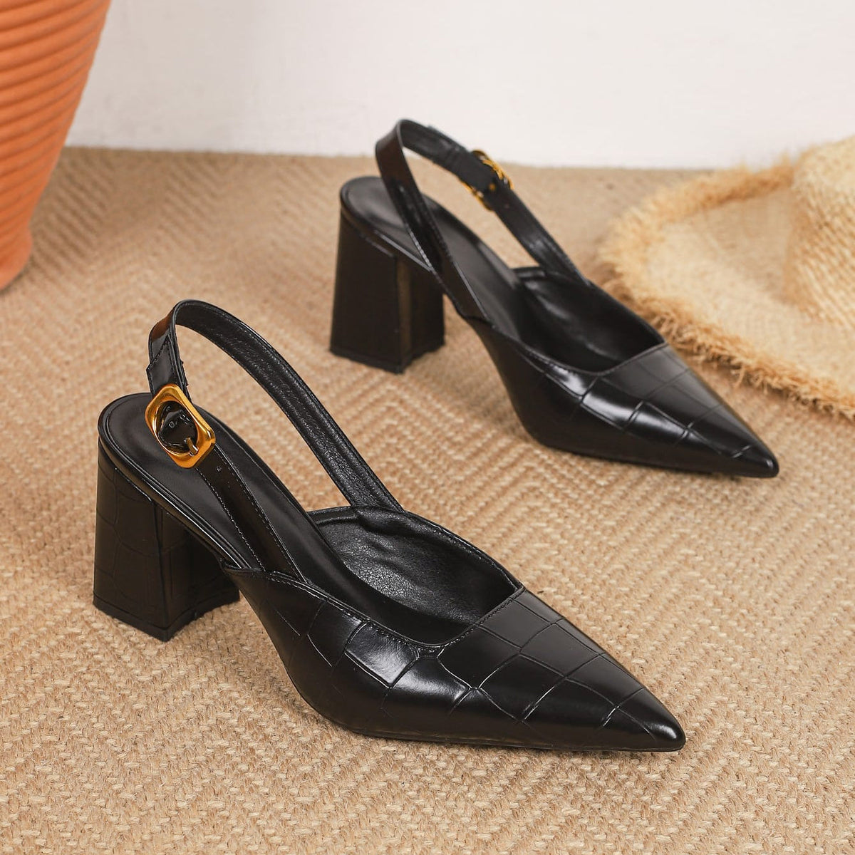 Savannah slingback-högklackar