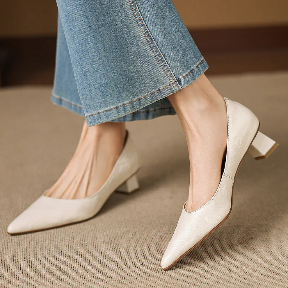 Tacones de cuero genuino Aelya