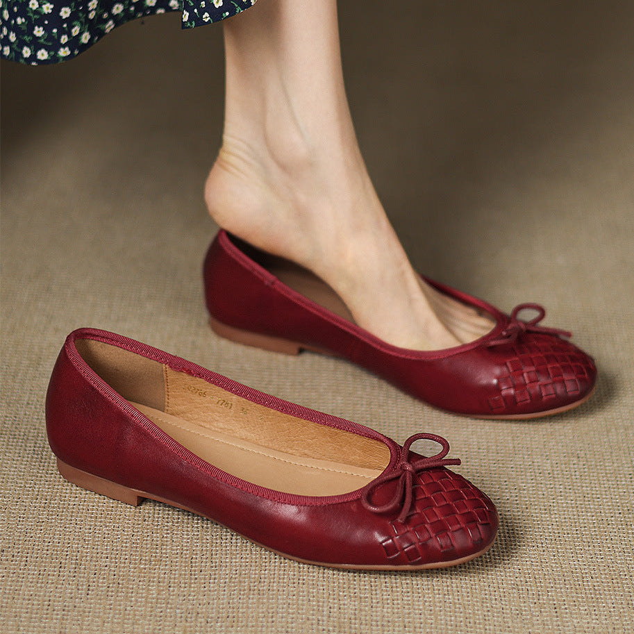 Sapatos Rasos Vara em Pele Genuína