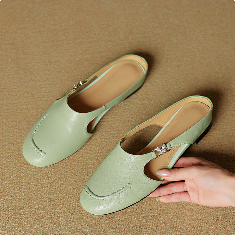 Mules Zella de cuero genuino